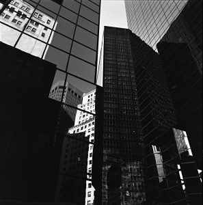 photography by David Hatters New York City, Geometries of the sky, film shot with Hasselblad