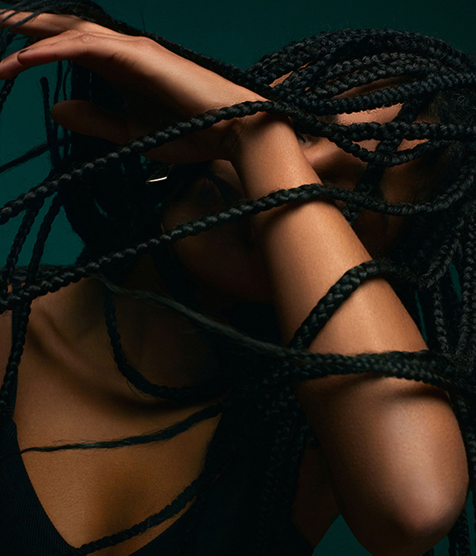 Pina with braids, David Hatters fashion photographer fotografo di moda Vicenza Milano