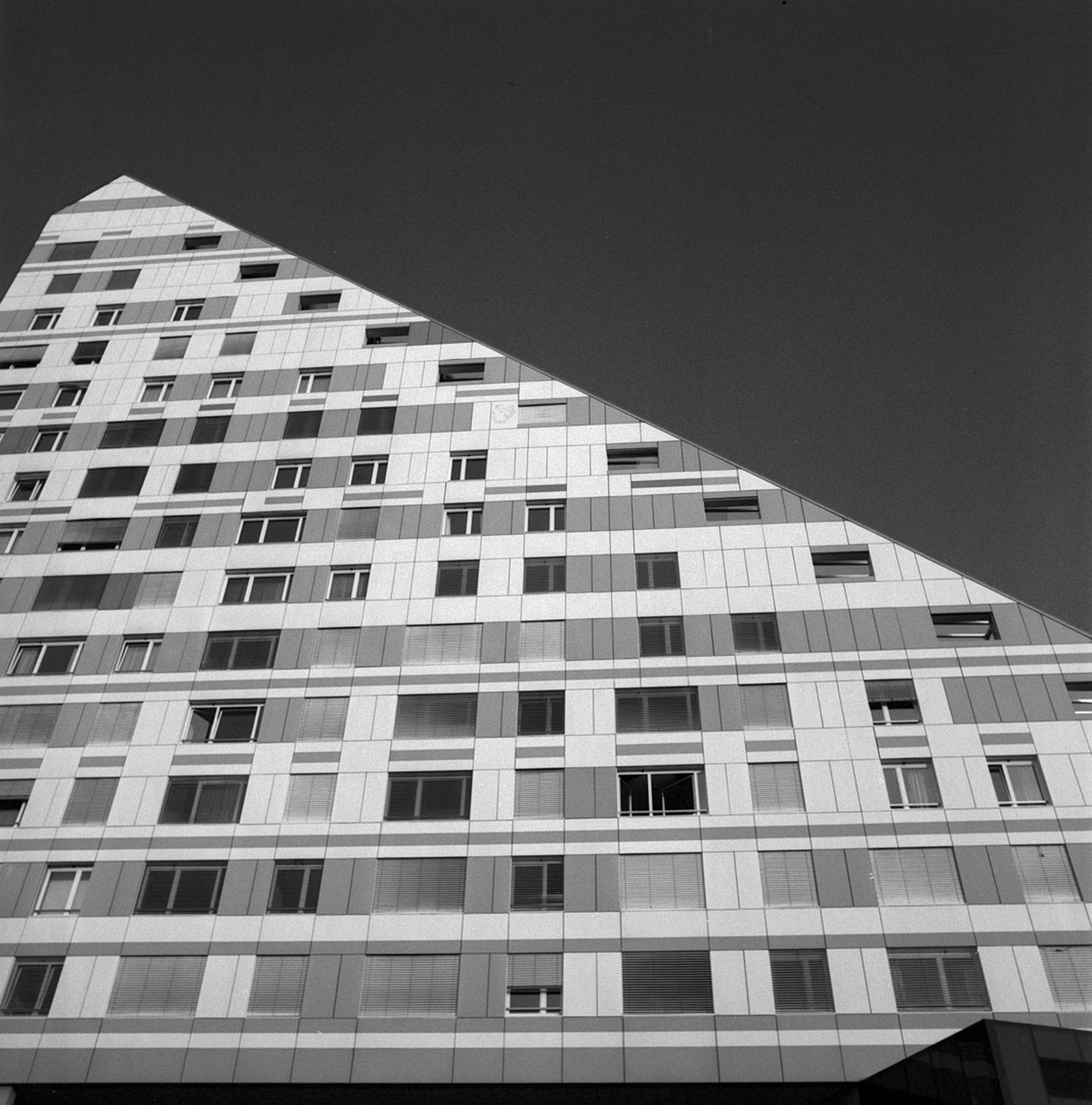 B/w geometries of buildings, Ljubljana Oct 2022 by David Hatters
